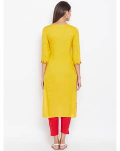 Rayon Embroidered Straight Kurta view 6