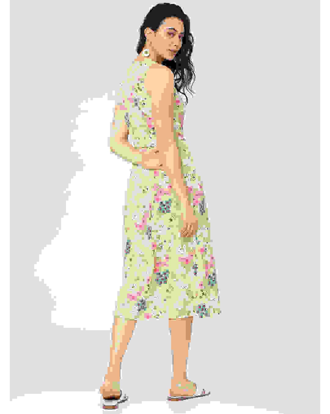 Polyester Printed A-line Dress view 2