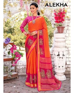Chiffon Embellished Regular Saree view 3