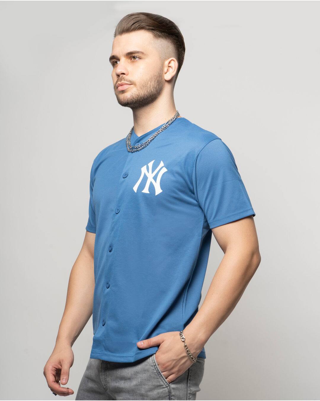 Polyester Cotton Graphic Slim Fit Henley view 3