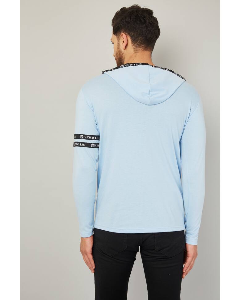 Cotton Solid Slim Fit Hooded Tshirts view 5