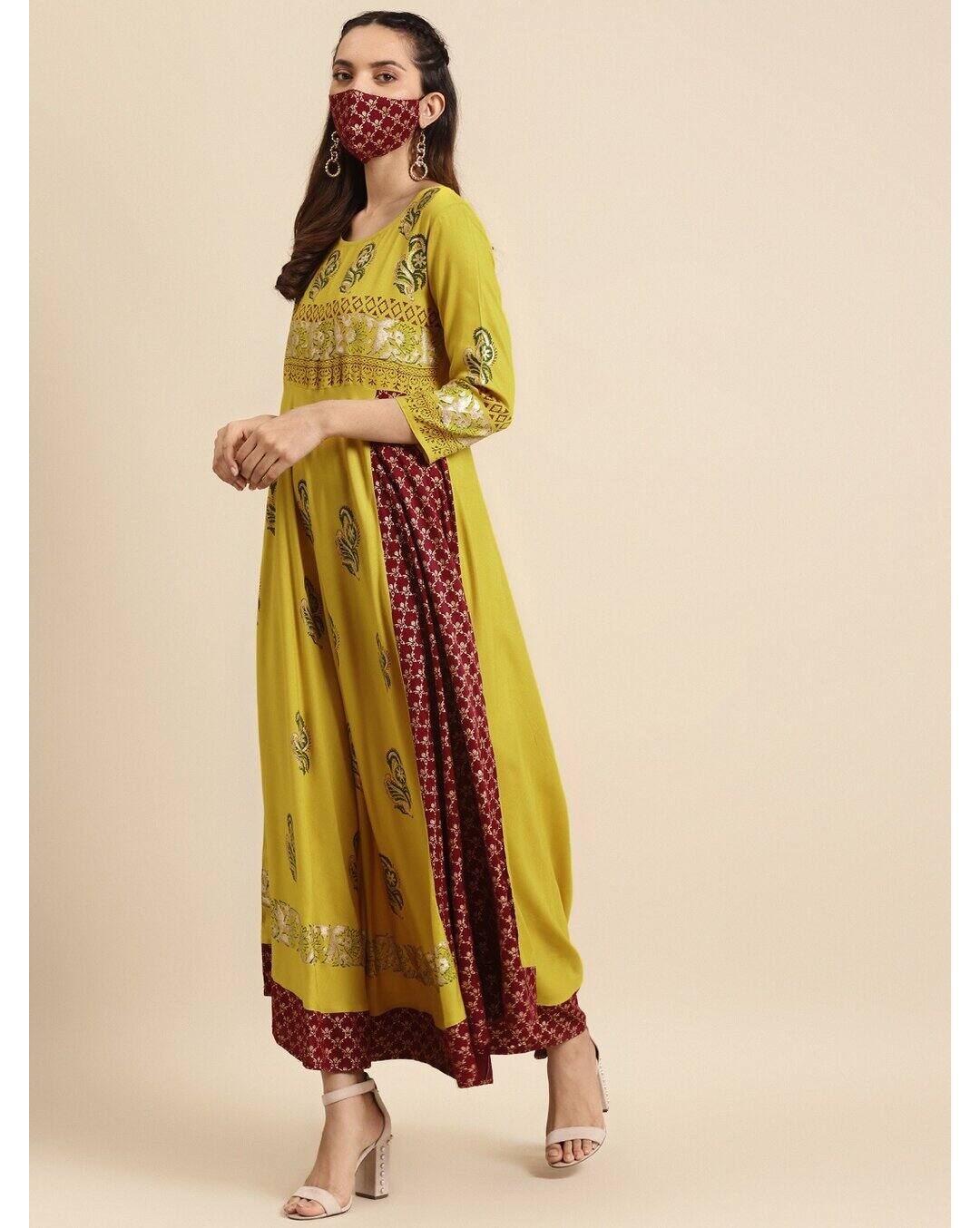 Rayon Printed Fit and Flare Dress view 3