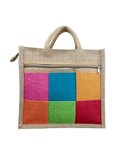 VELITE BAGS Jute Checks Handbag