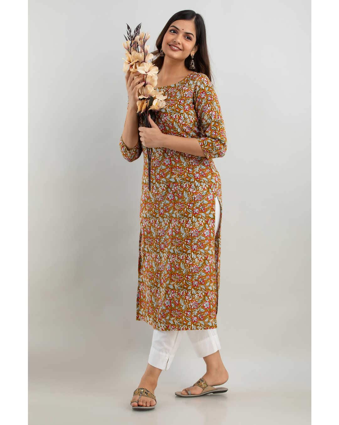 Rayon Printed Straight Kurta