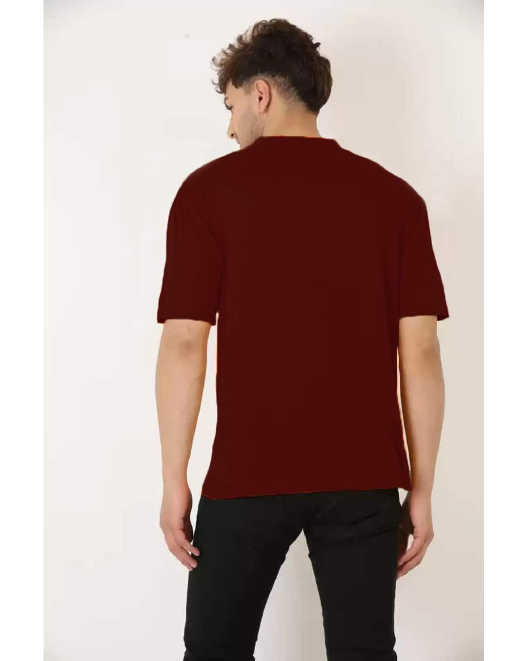 Cotton Printed Slim Fit Round Tshirts view 4