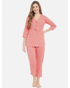 Cotton Floral Pyjamas Set view 3
