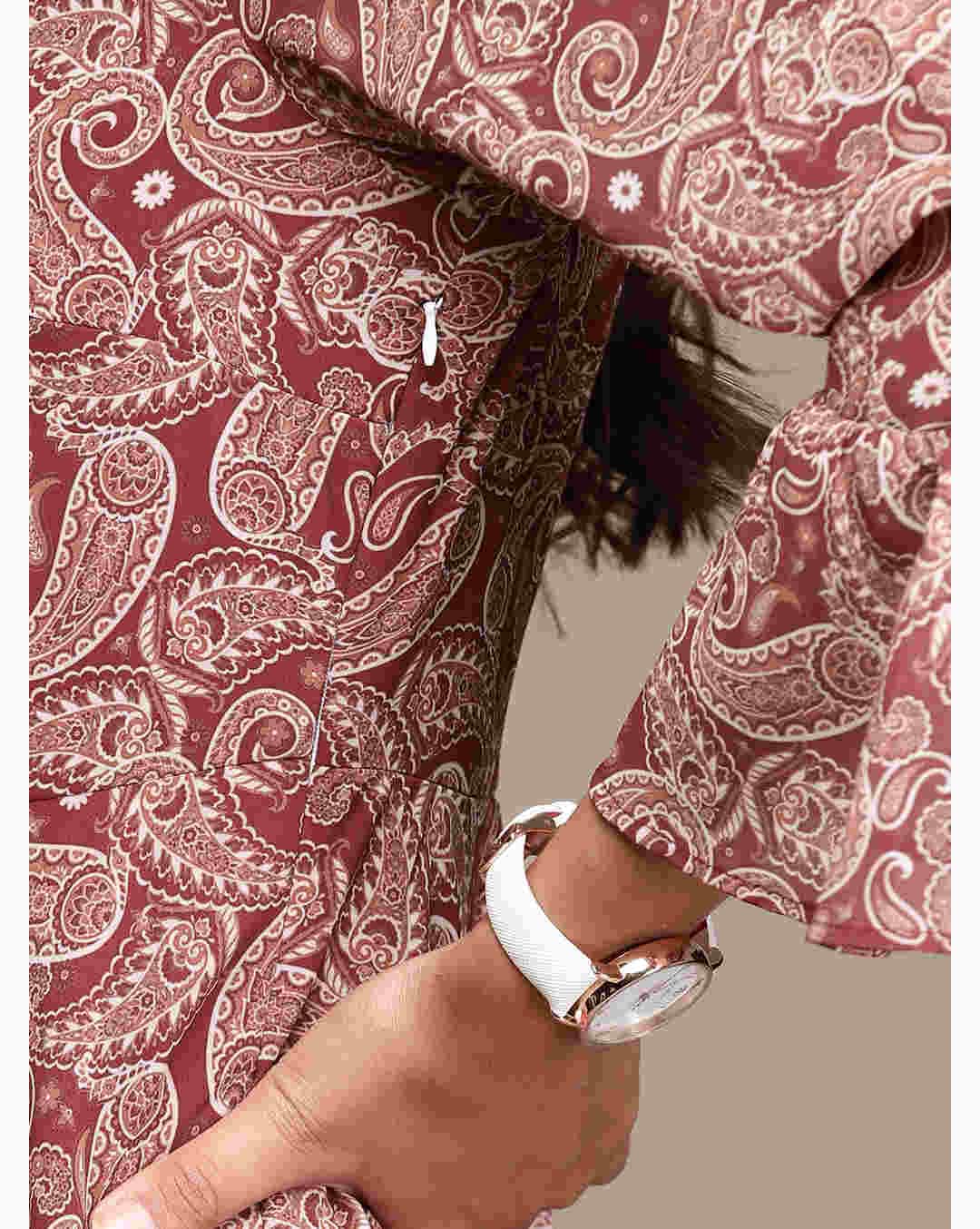 Georgette Digital Print Fit and Flare Dress view 7