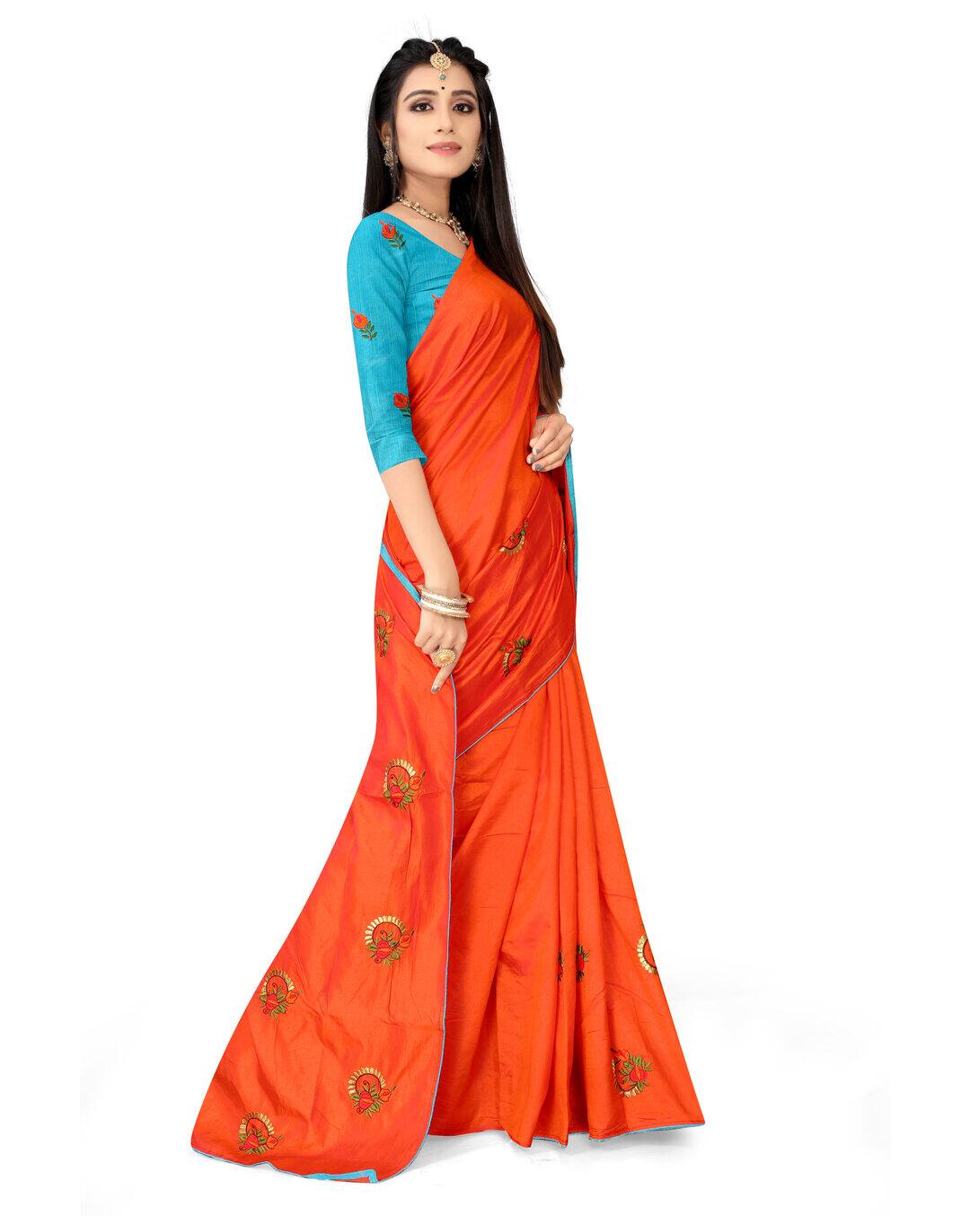 Sana Silk Embroidered Regular Saree view 4