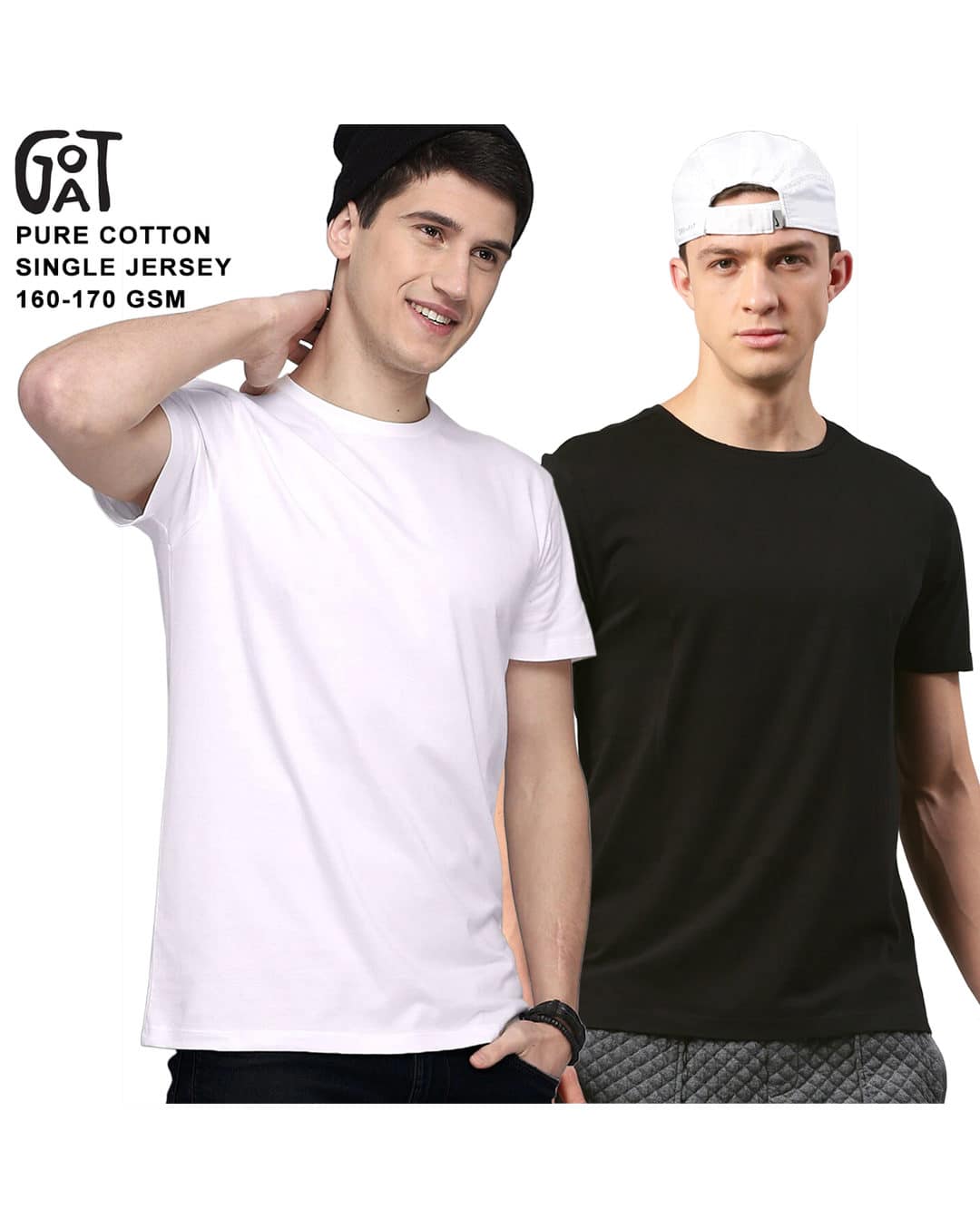 Cotton Solid Slim Fit Round Tshirts