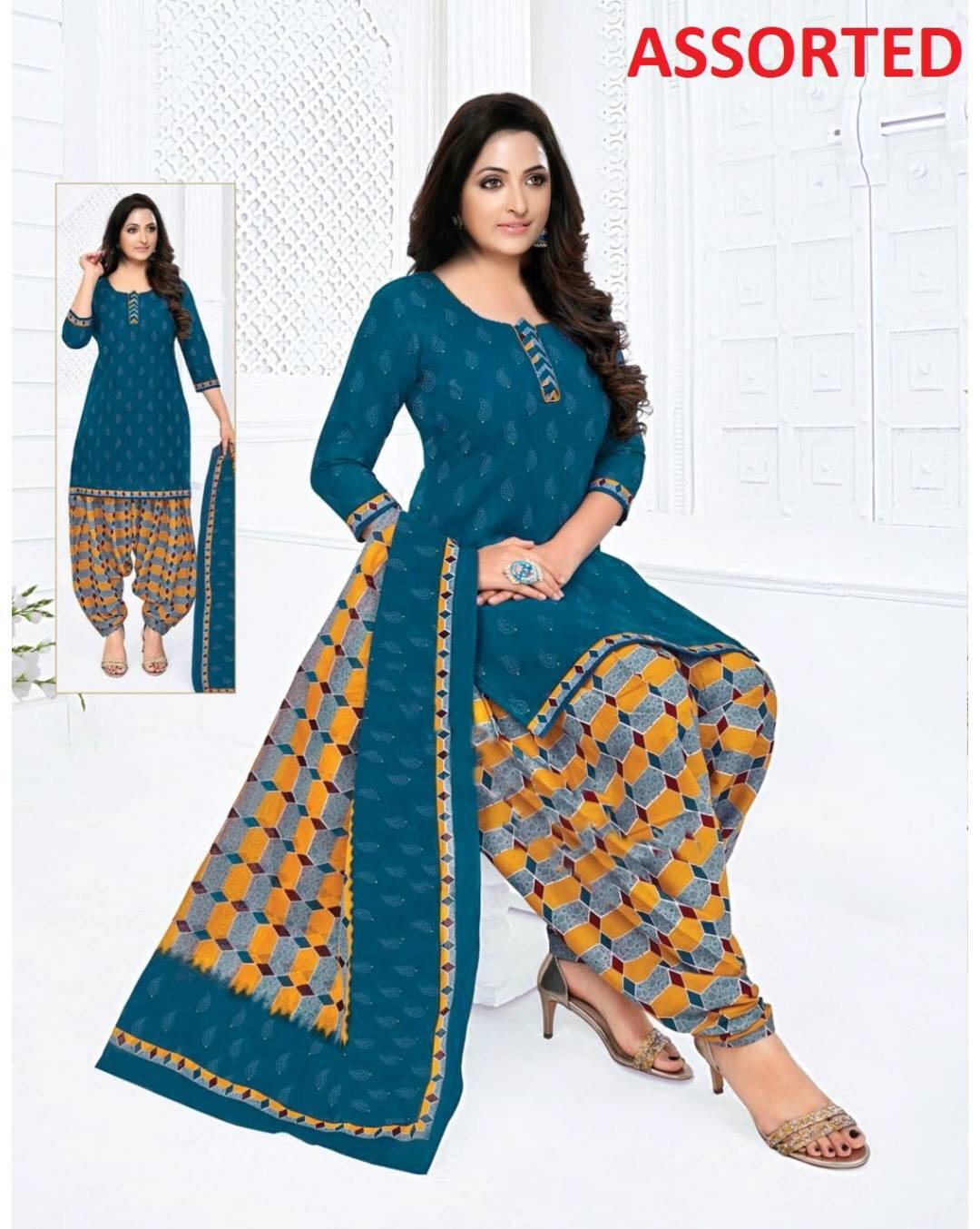 Cotton Printed Patiala  SuitSet view 2