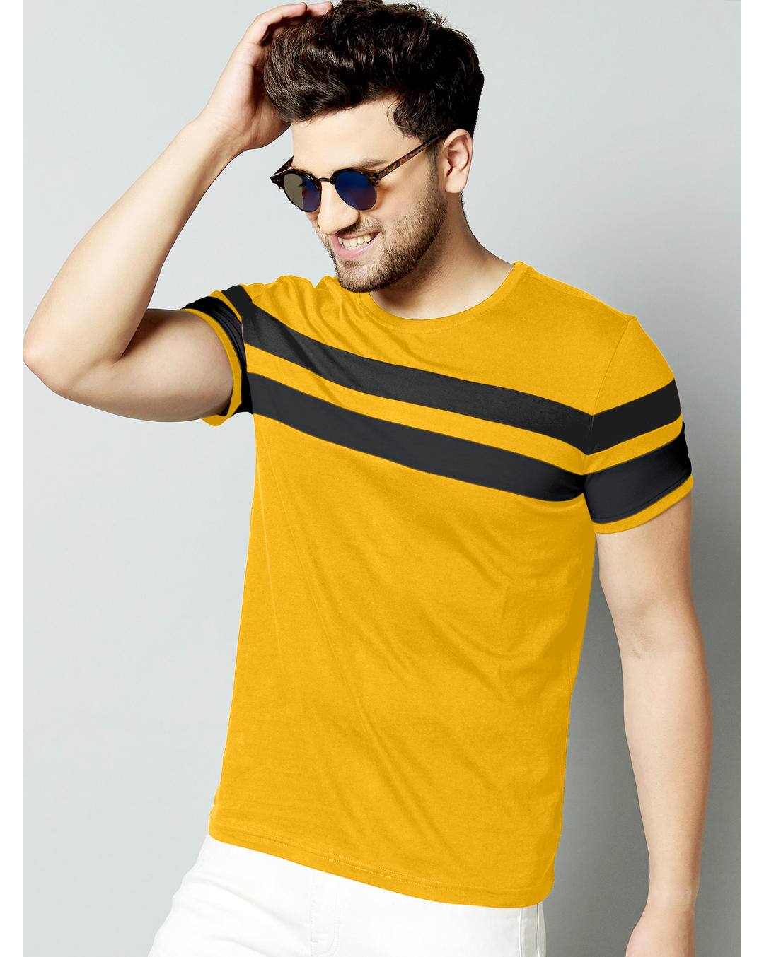 Cotton Stripes Regular Fit Round Neck Tshirts