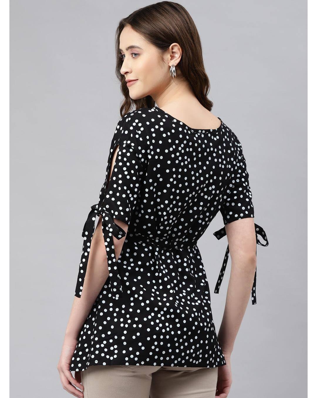 Rayon Polka-dot Top view 2