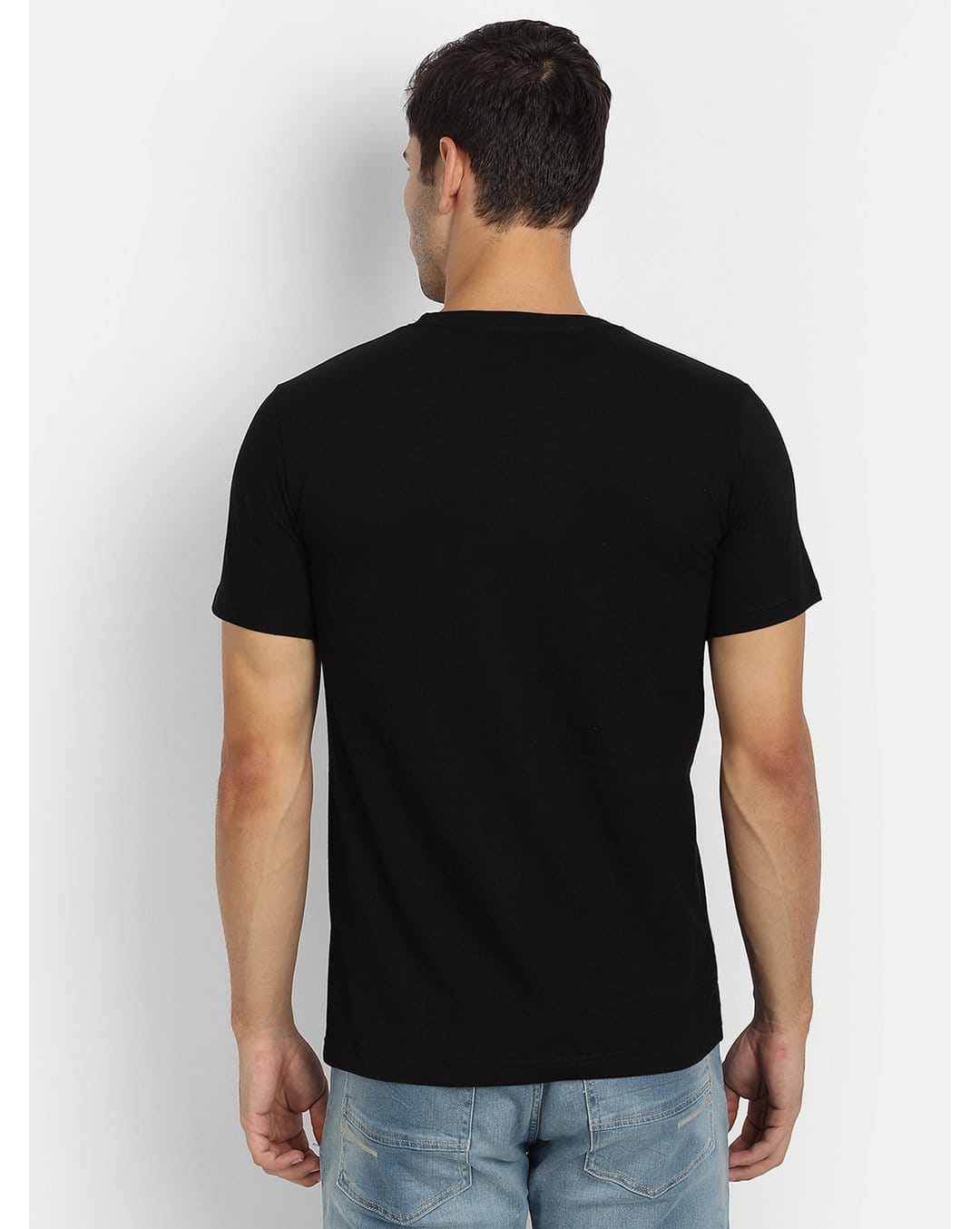 Cotton Printed Regular Fit Round Tshirt view 2