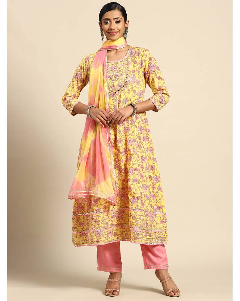 Cotton Mix Printed Ethnic Pants SuitSet view 4