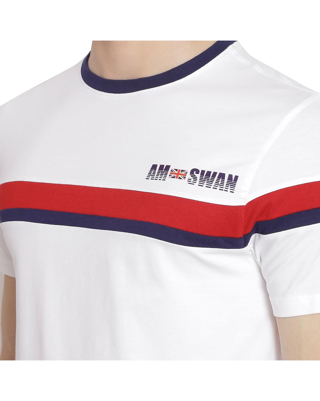 Cotton Stripes Regular Fit Round Neck T-Shirt view 10