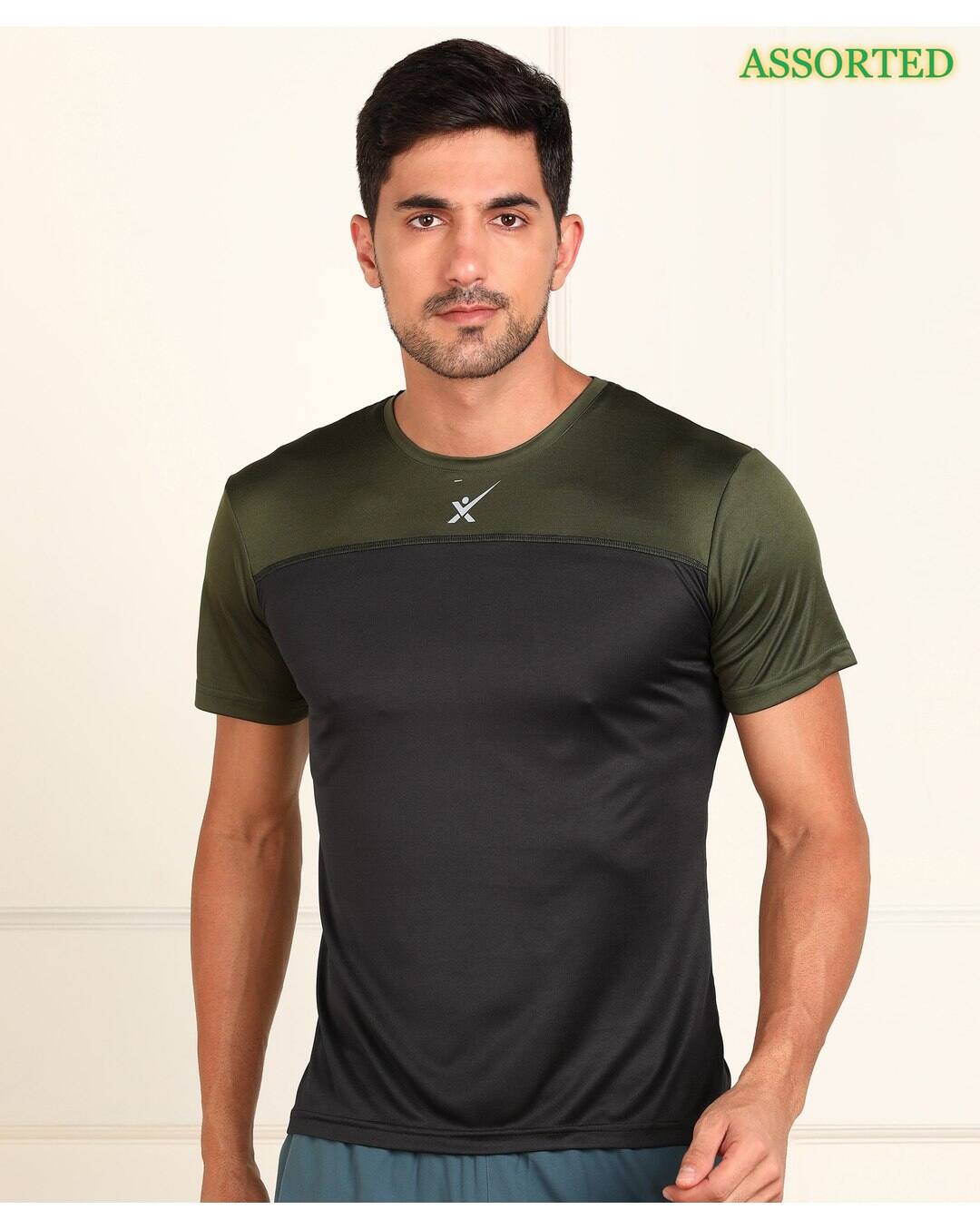 Polyester Colour-block Slim Fit Round Tshirts view 8