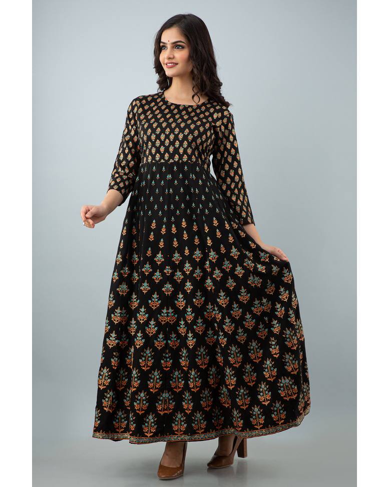 Rayon Printed Anarkali Kurta view 8