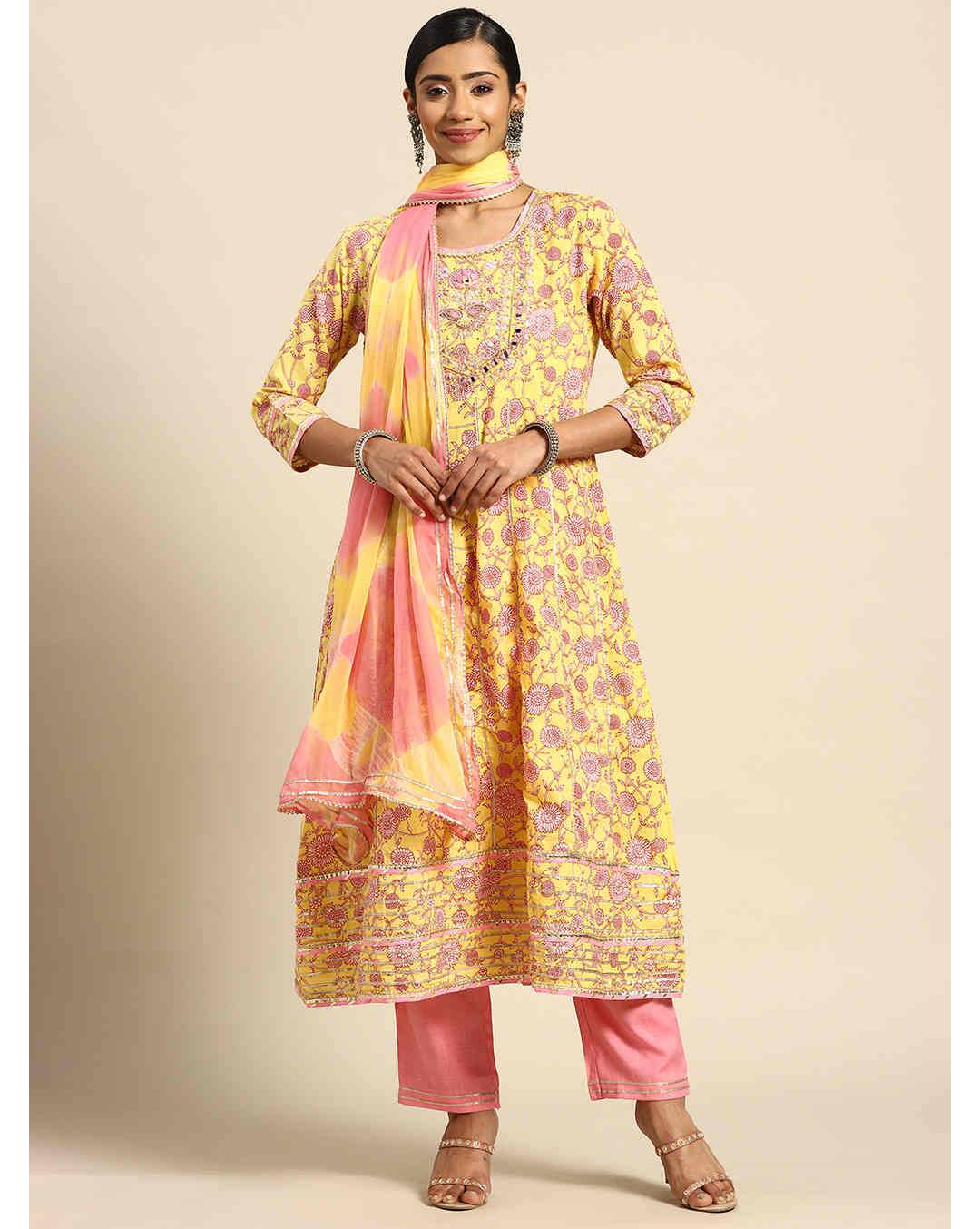 Cotton Mix Printed Ethnic Pants SuitSet view 4