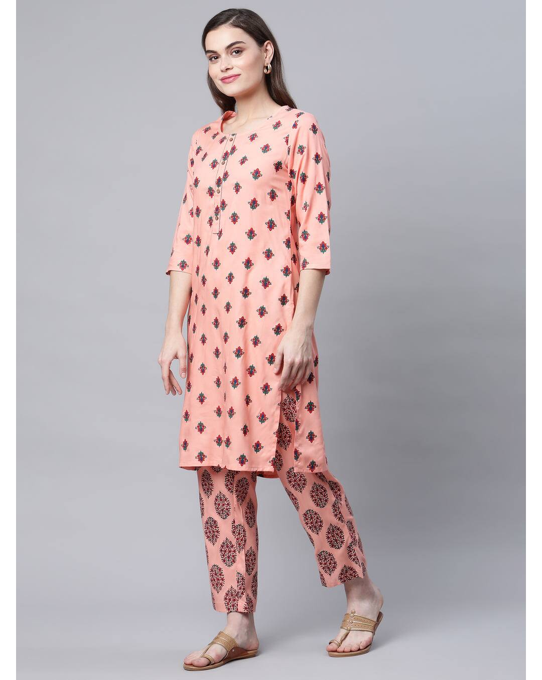 Rayon Printed Ethnic Pants  SuitSet view 4