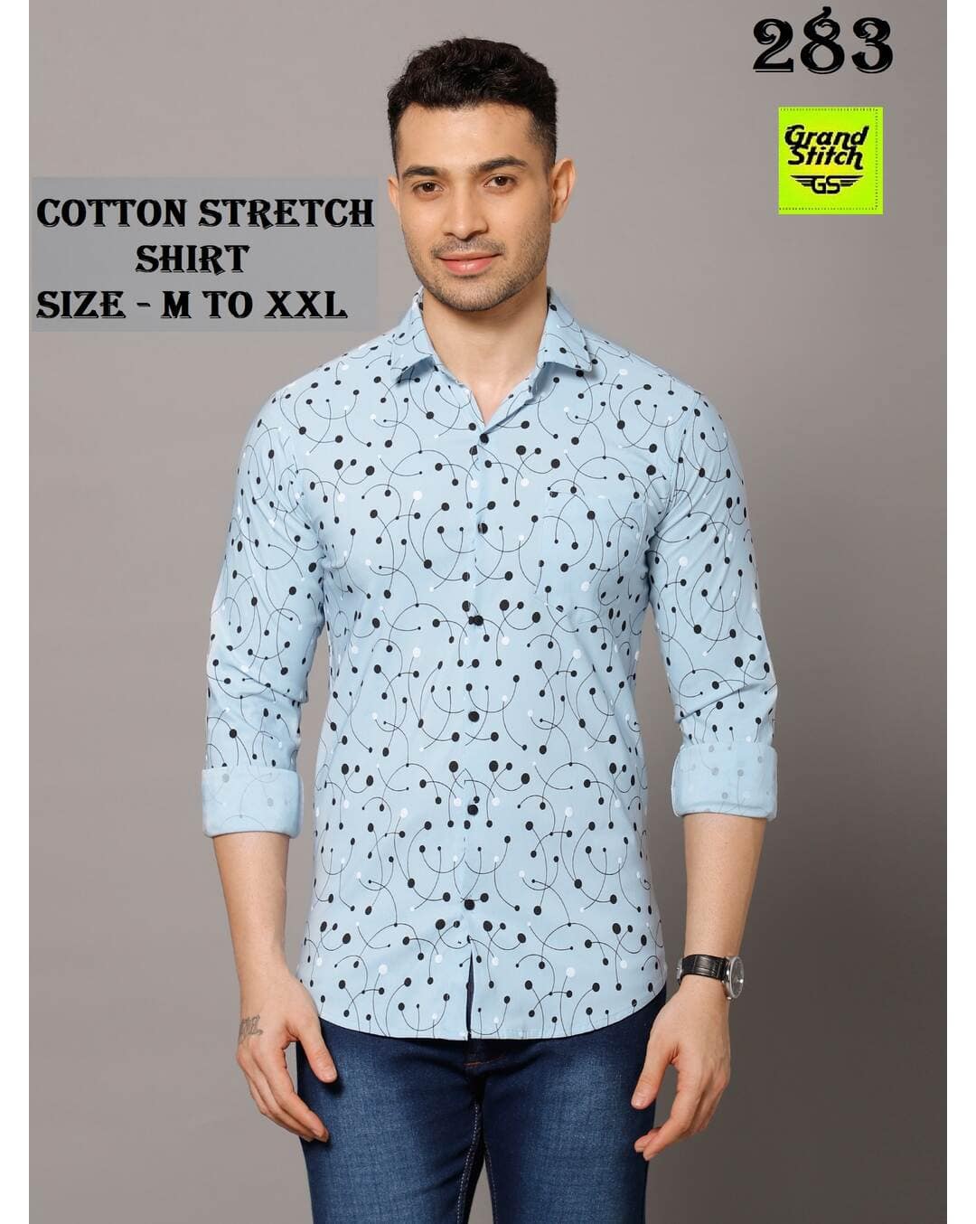 Cotton stretch Printed Casual Shirts