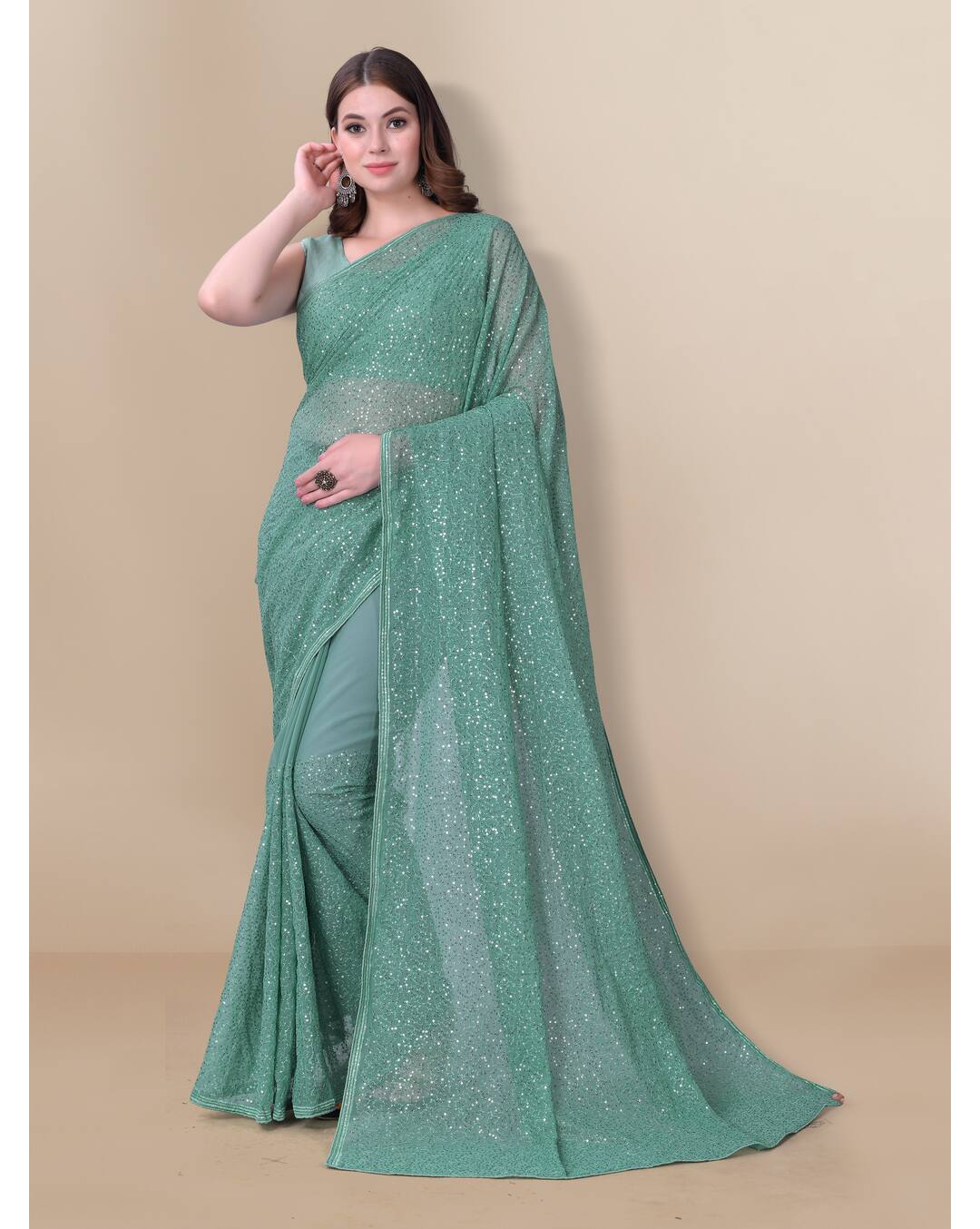 Georgette Embellished Regular Saree