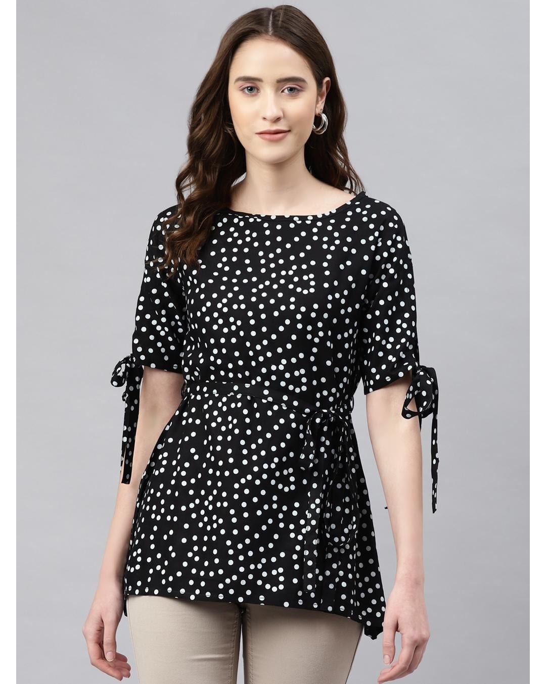 Rayon Polka-dot Top