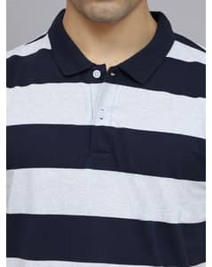 Blended Stripes Slim Fit Polo Tshirts view 15