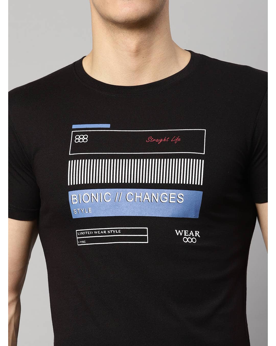 Blended Printed Slim Fit Round neck tshirt view 4