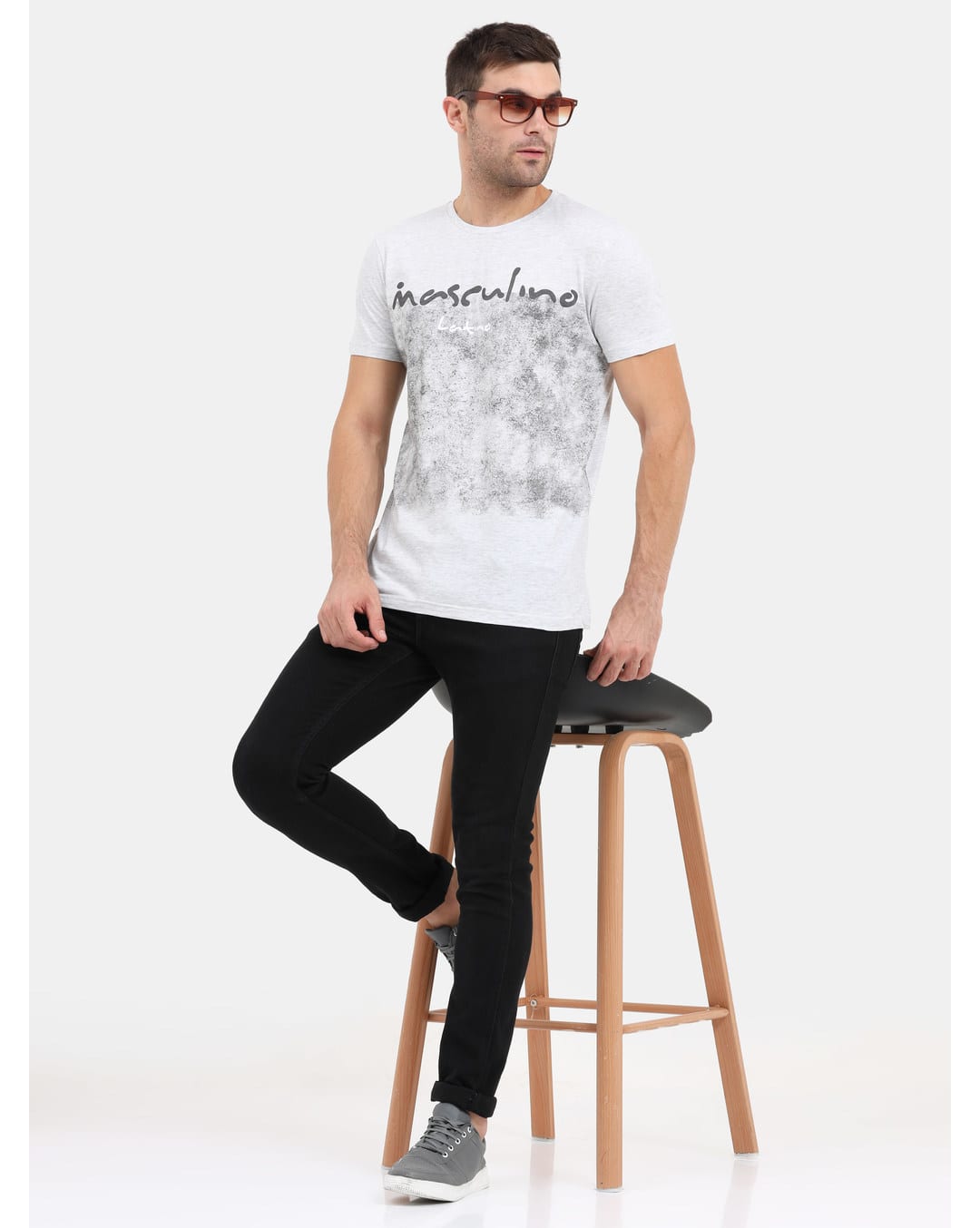 Cotton Printed Regular Fit Round Tshirts view 13