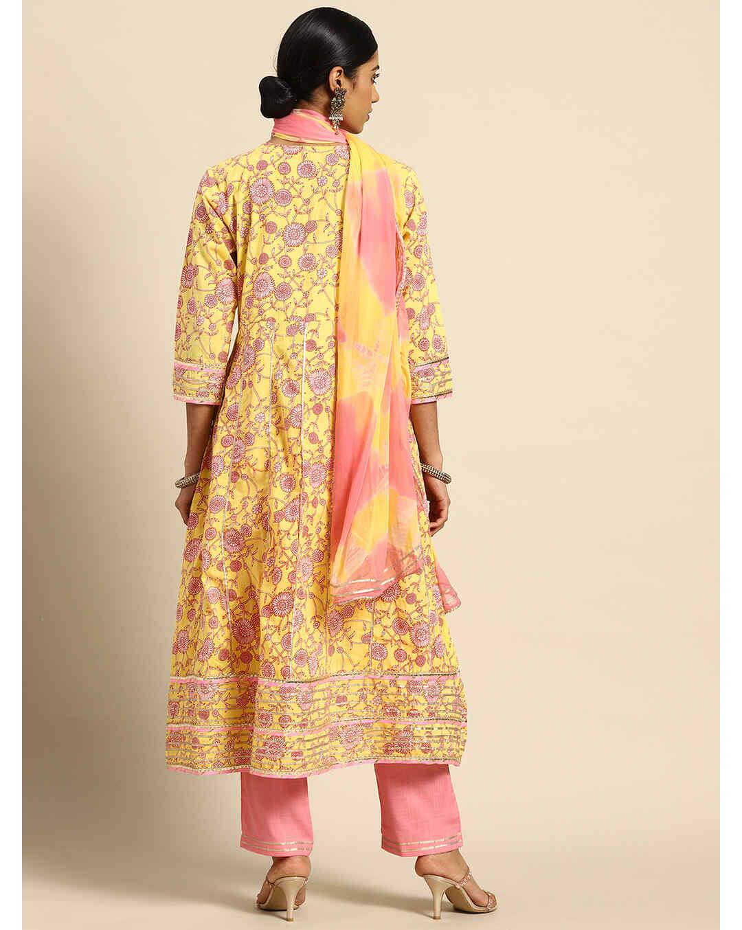 Cotton Mix Printed Ethnic Pants SuitSet view 2