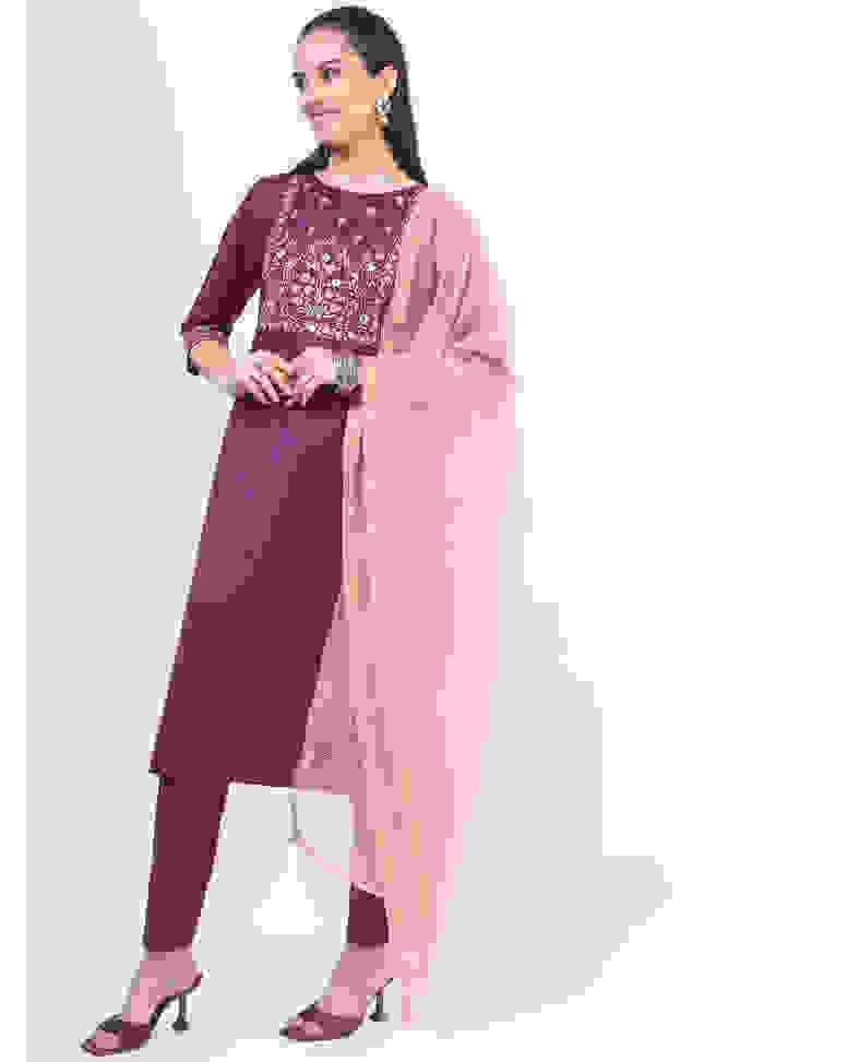 Polyester Embroidered Ethnic Pants SuitSet view 23