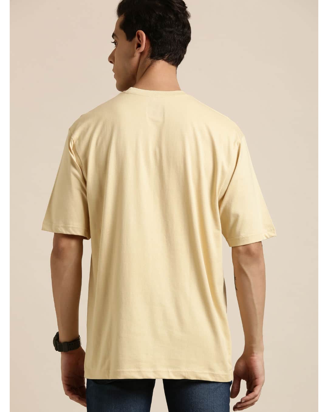 Cotton Typographic Tailored Fit Round Tshirts view 2