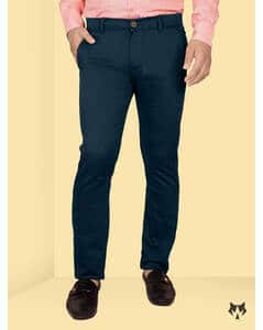 Cotton Solid Casual Trousers view 3