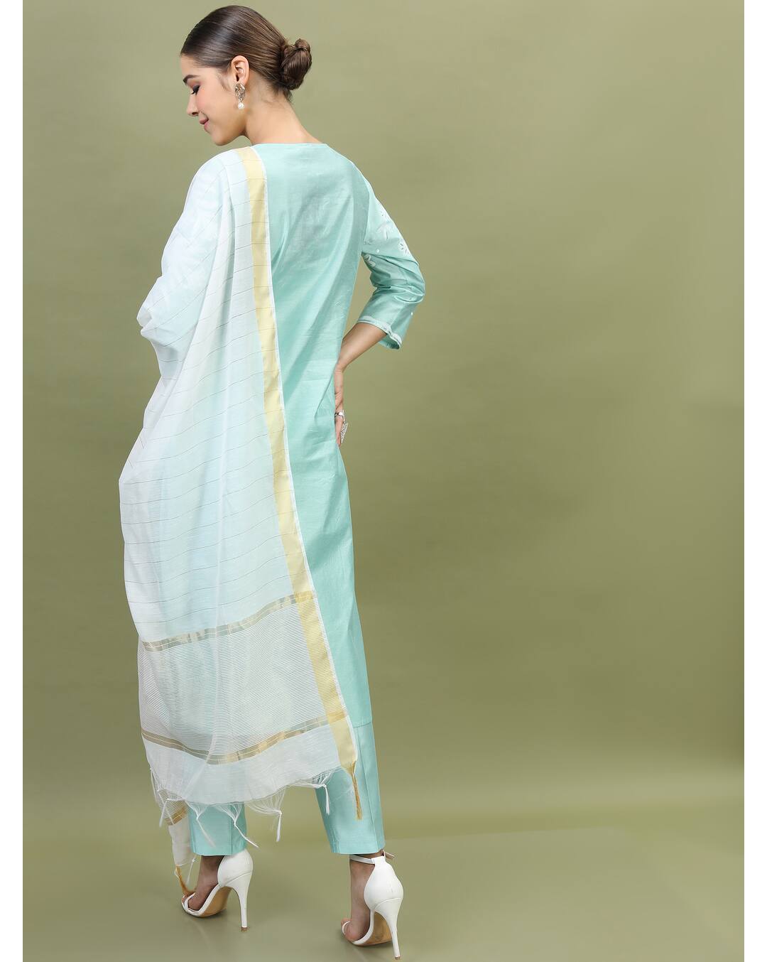 Viscose Embroidered  Ethnic Pants   SuitSet view 2