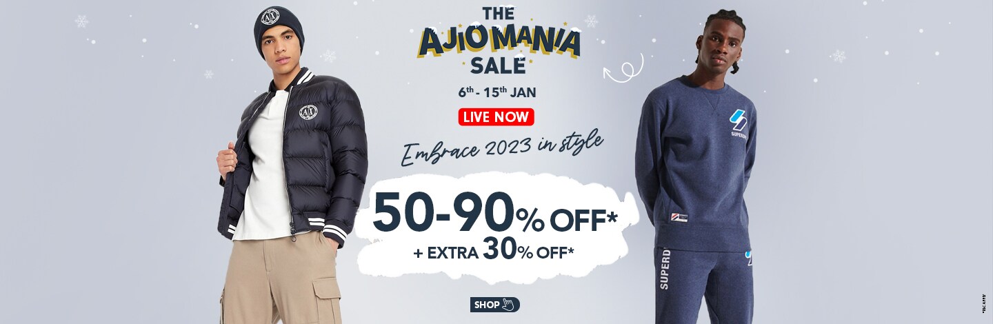 Ajio - The Ajio Mania Sale – Avail Upto 90% discount + Additional 30% discount on Men's and Women's All Fashion Products