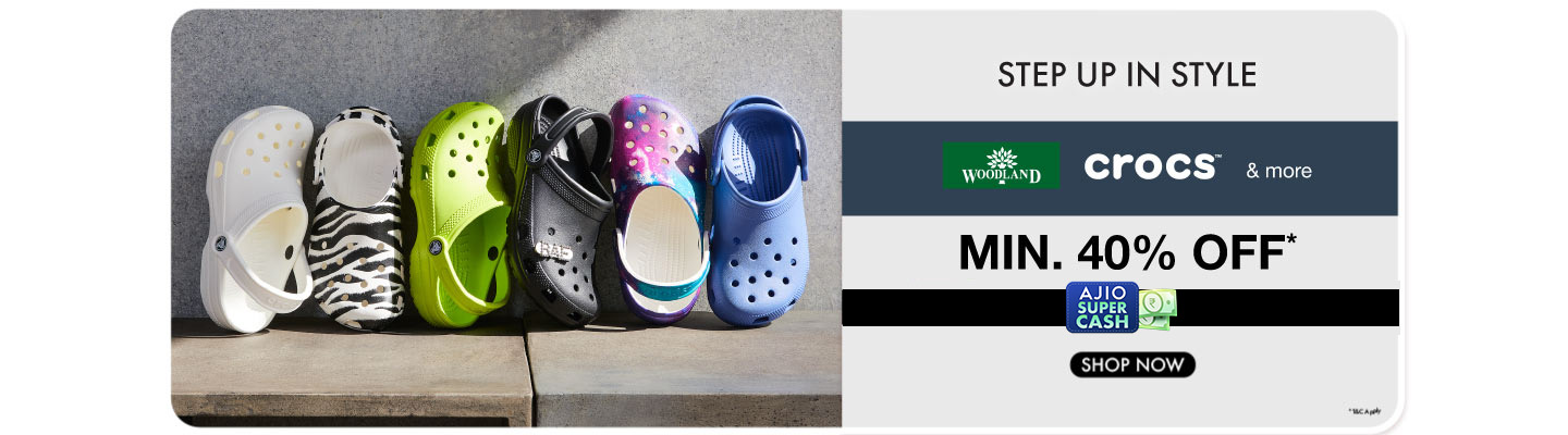 Premium footwear Min 40 Percent off Woodland, Crocs and more
