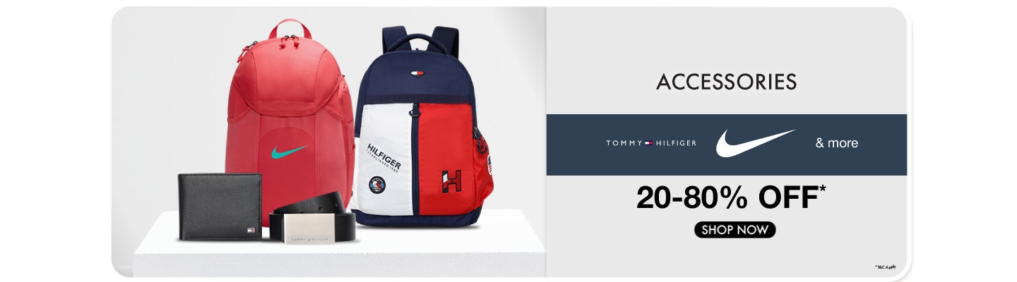 Accessories 20% to 80% Off ( Nike , Tommy Hilfiger & more )