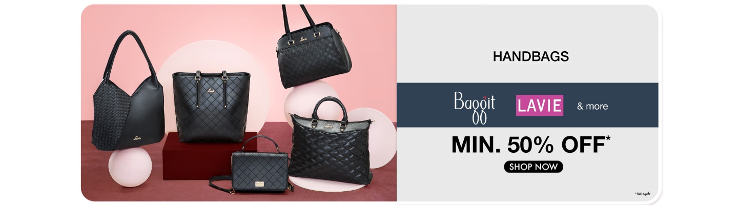 Handbags Min 50% Off ( lavie , Baggit & more)