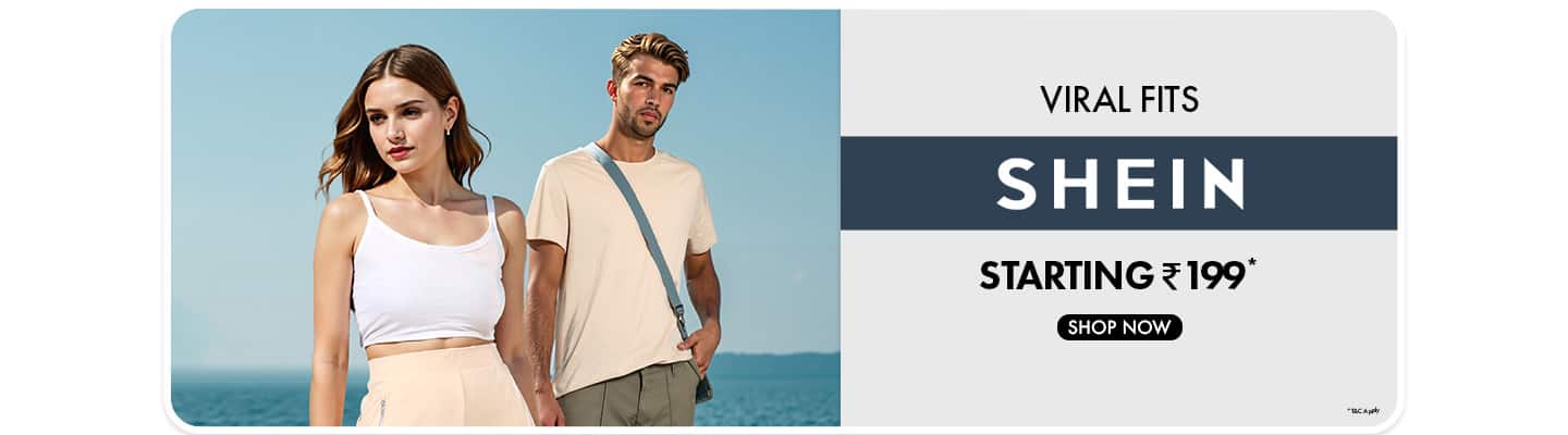 Shein Viral Fits collection starting from rupees 199. Discover handpicked trends and premium styles.