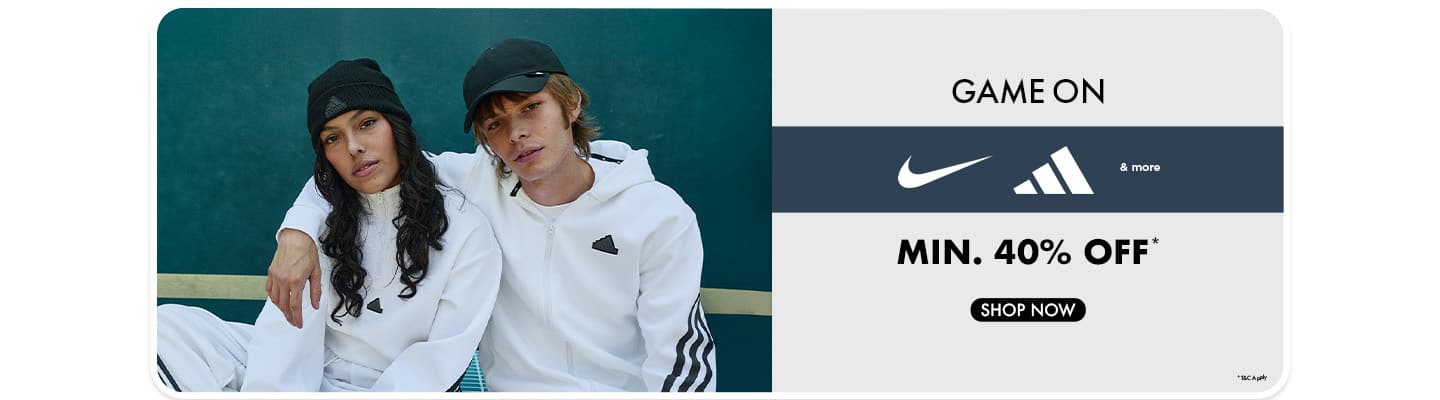 Minimum forty percent off athletic wear from Nike, Adidas, and more. Shop now.