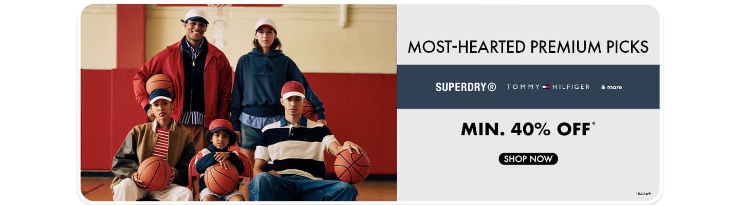 Minimum forty percent off premium picks from Superdry, Tommy Hilfiger and more. Shop now.