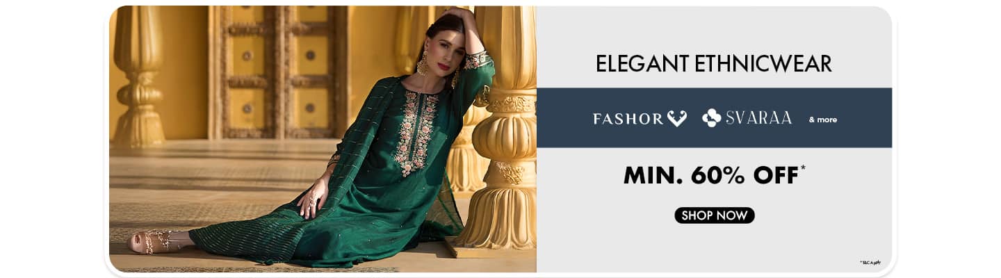 Minimum sixty percent off elegant ethnicwear from Fashor and Svaraa.
