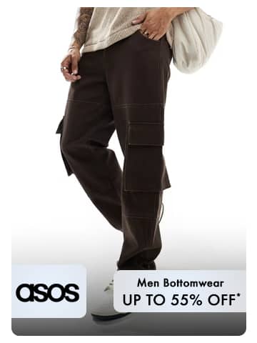 Up to fifty five percent off on ASOS Men Bottomwear.