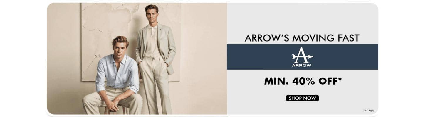 "Best of Arrow, Arrow Sports and Arrow New York Min 40% Off  Tag Western"