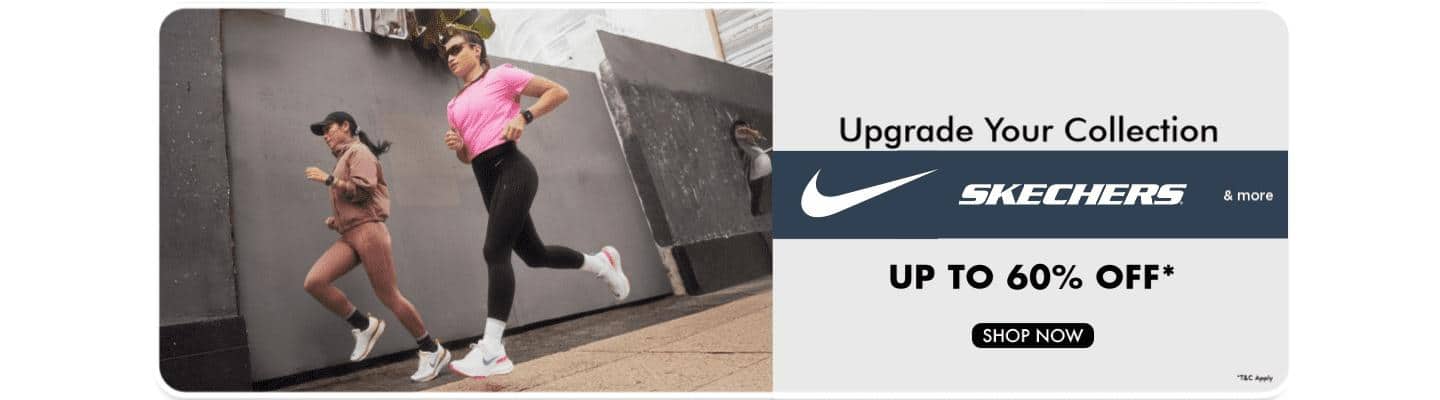 Up to sixty percent off to upgrade your collection from Nike, Skechers, and more.