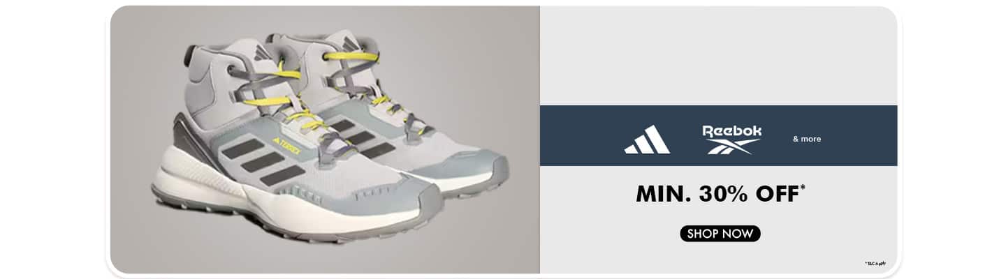 "Performance Footwear: ADIDAS, REEBOK & More – Min 30% Off  Tag men footwear"
