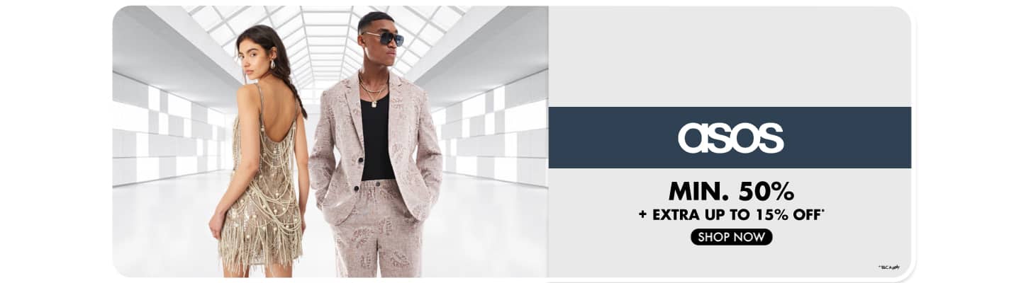 ASOS   Min 50 + Extra upto 15%