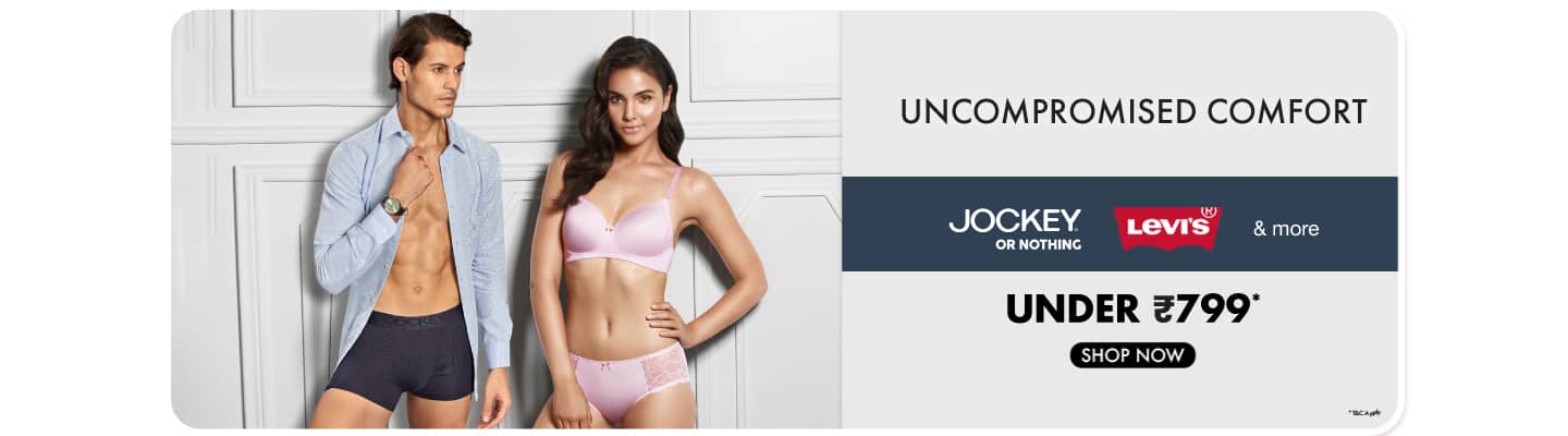 Uncompromised Comfort- Inner and Loungewear by Leading Brands - Jockey, Levis and more - Under 799