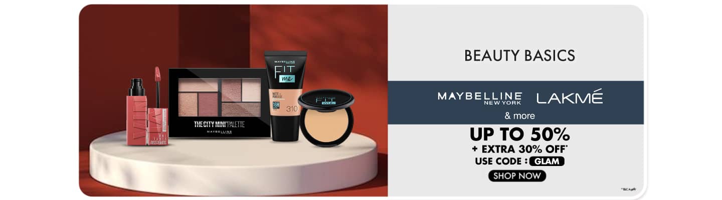 Makeup Magic Starts Here! with Maybelline New York, Lakme and more Upto 50% off  + Extra 30% off Code: GLAM