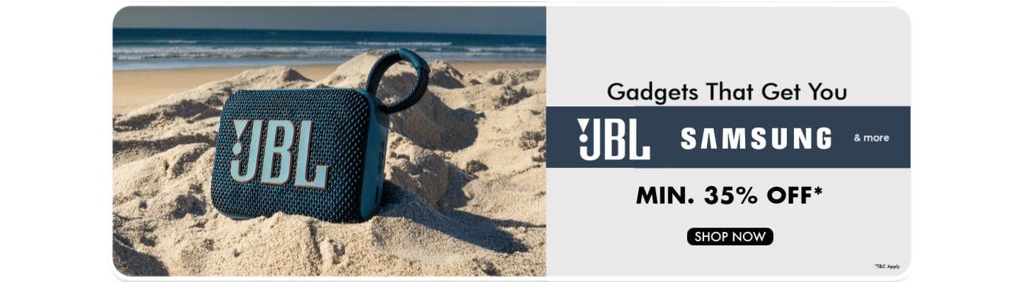 Smart Gadgets with limited offer Min 35% Samsung, JBL and more